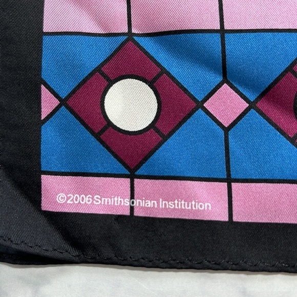 Smithsonian Institution Rectangle Silk Scarf Stained Glass Pattern - Picture 3 of 14